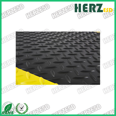 Anti Fatigue Mat Yellow And Black ESD Rubber Mat With PVC / EPDM Foam / Rubber Material