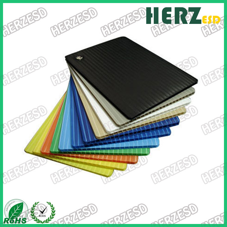 Colorful ESD Corrugated Plastic Sheet Lightweight Max Width 1.5M Thickness 28mm