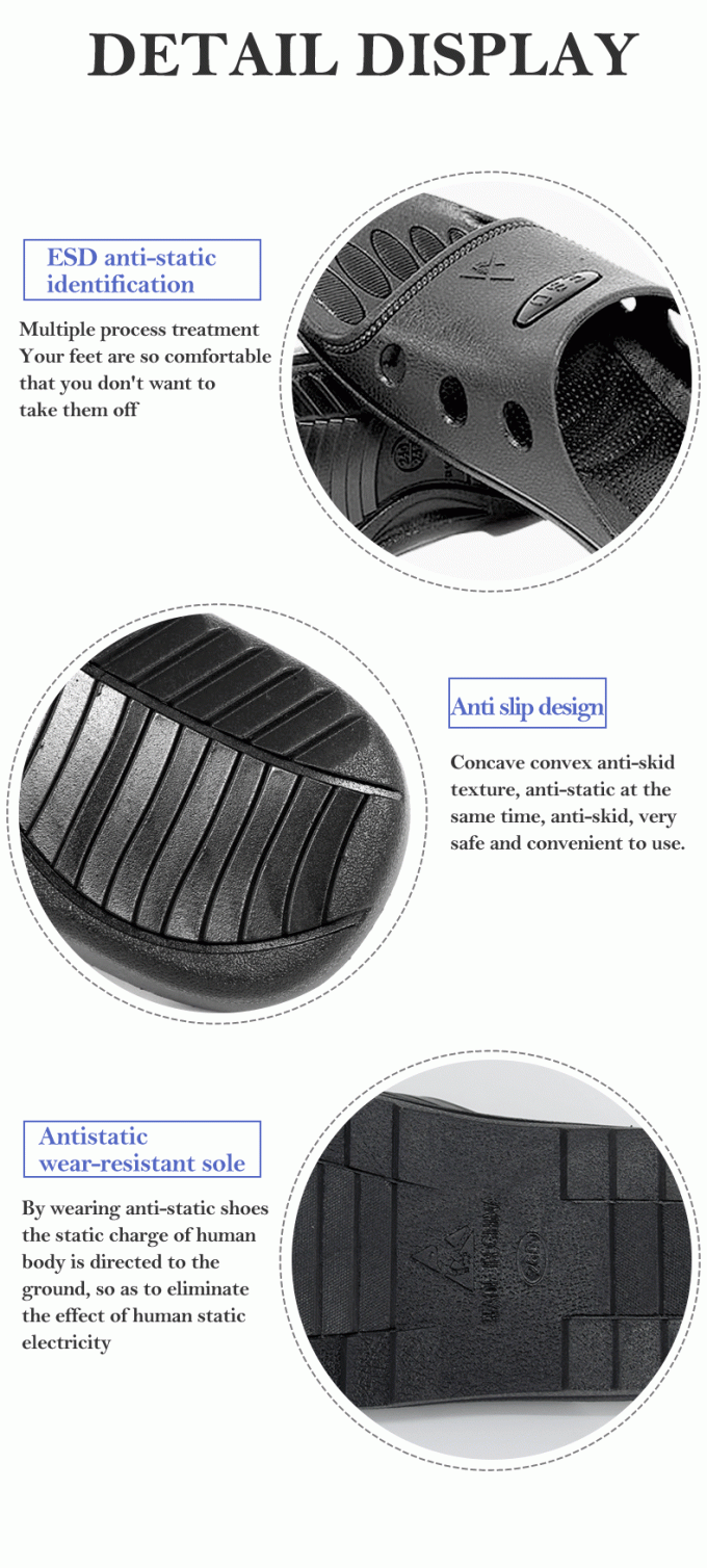 Safety Slippers Esd Antistatic Cleanroom Shoes Antistatic Sandal ESD ...
