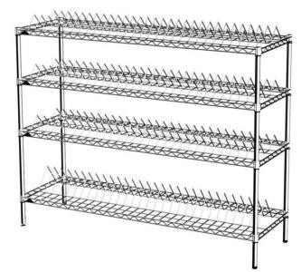 Carbon Steel ESD SMT SMD PCB Reel Storage Trolley Metal Shelf Chrome Wire Shelving Rack Trolley Cart
