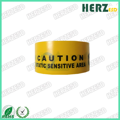 ESD PVC / PE Antistatic Adhesive Warning Tape With Yellow Color And Black Painting