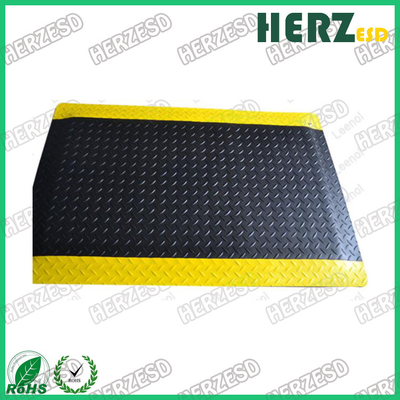 Anti Fatigue Mat Yellow And Black ESD Rubber Mat With PVC / EPDM Foam / Rubber Material