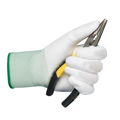 Dust Free Polyester ESD Gloves PU Finger Coated Antistatic gloves