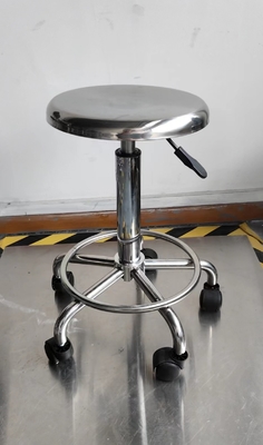 Stainless Steel Structure Lab Stool Round Cushion Adjustable Chair For Office And Laboratory Use
