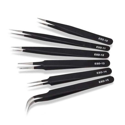 Stainless Steel ESD Anti-static Tweezer Electronics Anti Static Clearnroom Tweezers High Precision