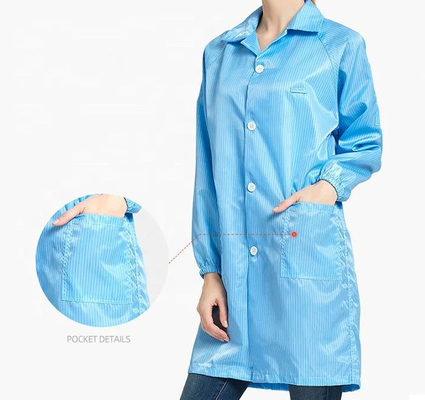 Antistatic Coverall ESD Smock Garment Dust Proof Reusable ESD Clothes Jumpsuit Workwear Jacket