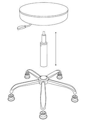 Stainless Steel Structure Lab Stool Round Cushion Adjustable Chair For Office And Laboratory Use
