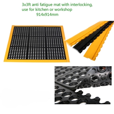 Interlock Non-slip Rubber Mat Sith Holes Drainage Holes Rubber Ramp Mat Roll With Holes