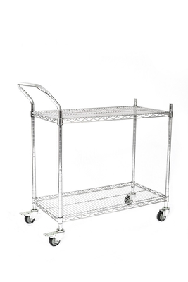 Customized Stainless Steel ESD Wire Shelf Trolley Cart Mesh Storage Antistatic Wire Trolley