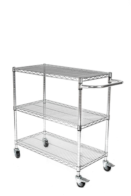 Customized Stainless Steel ESD Wire Shelf Trolley Cart Mesh Storage Antistatic Wire Trolley