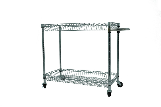 Customized Stainless Steel ESD Wire Shelf Trolley Cart Mesh Storage Antistatic Wire Trolley