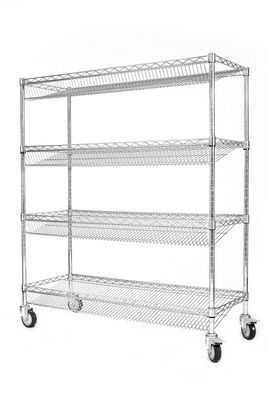 ESD Shelf Trolley Customized 4 Layers with Wire Mesh Shelving Storage Cart