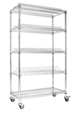 ESD Shelf Trolley Customized 4 Layers with Wire Mesh Shelving Storage Cart