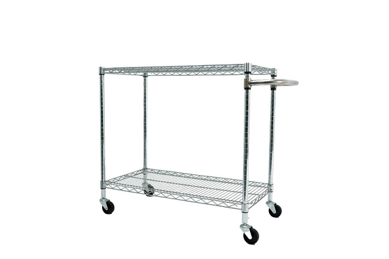 Customized Stainless Steel ESD Wire Shelf Trolley Cart Mesh Storage Antistatic Wire Trolley