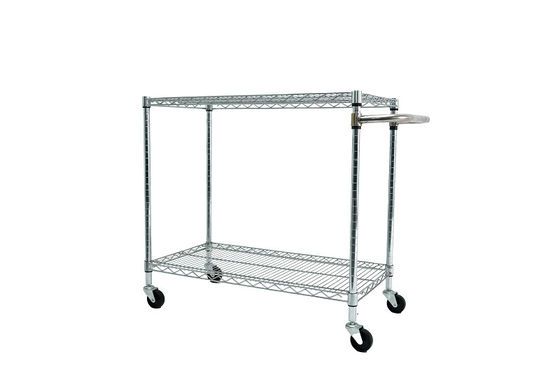ESD Wire Shelf Trolley Customized Stainless Steel Mesh Storage Cart Antistatic