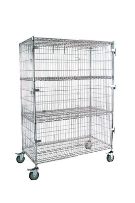 ESD Shelf Trolley Customized 4 Layers with Wire Mesh Shelving Storage Cart