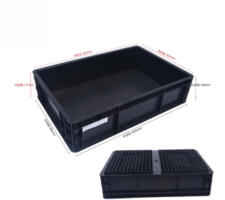 600*400mm ESD Plastic Box ESD Storage Bins Conductive Crate For Electronic Parts