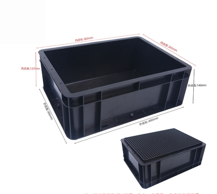 400x300mm Storage Container Stackable ESD Industrial Plastic Storage Bin Box Conductive Crate