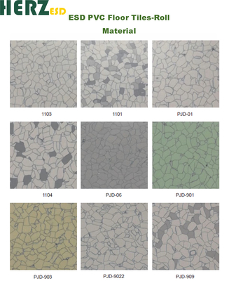 Conductive PVC Floor Tile Vinyl Anti-static Multiple Color PVC ESD Flooring Tile For Cleanroom