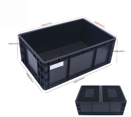 ESD Box Black Anti Static Container Bin for Parts Circulation and Storage