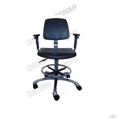 Wholesale PU Rotatable Foam ESD Chair with Footring Anti-Static Stool Laboratory  Office Fabric Cleanroom