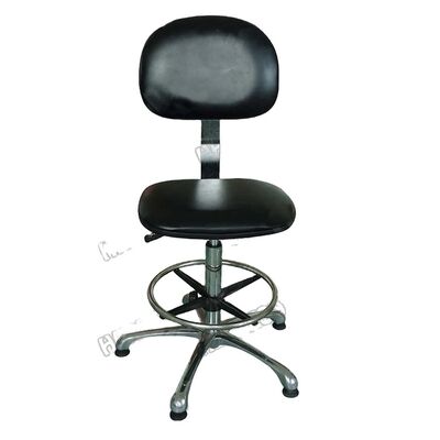Cleanroom Anti-static PU Leather High-profile Backrest Chair With Footrest Cleanroom Lab Chair