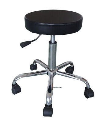 Swivel High ESD PU Leather Antsiatic Round Stool With Footrest