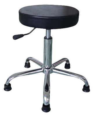 Swivel High ESD PU Leather Antsiatic Round Stool With Footrest