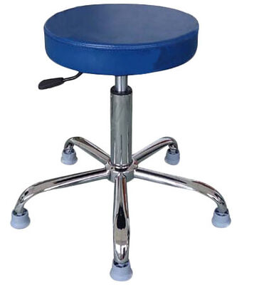 Swivel High ESD PU Leather Antsiatic Round Stool With Footrest