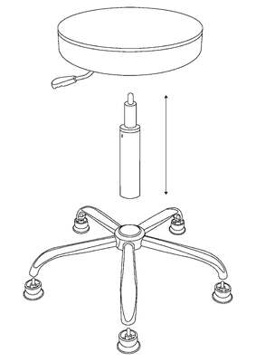 Swivel High ESD PU Leather Antsiatic Round Stool With Footrest