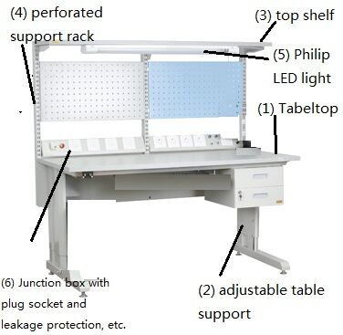 Electronic Laboratory 1000kg Antistatic ESD Work Table workbenches