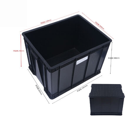 600*400*280mm Injection ESD Bin Box Antistatic Plastic Bins Turnover Box