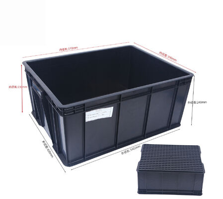 600*400*280mm Injection ESD Bin Box Antistatic Plastic Bins Turnover Box