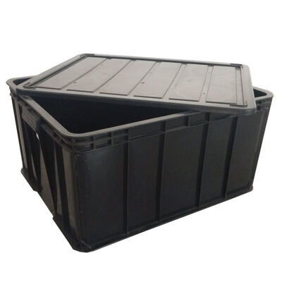 ESD Plastic Storage Box with Lid – Conductive & Anti-Static Crate