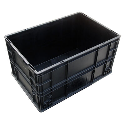 ESD Box Black Plastic Antistatic Storage Bin for Parts and Component Organization
