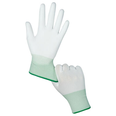 ESD Conductive Gloves Polyester Anti-static Work Glove Anti-slip Carbon PU Tip Palm Fit