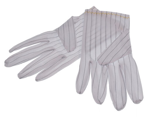 Safety White Antistatic Stripe Polyester ESD Work Glove for Cleanroom Electronics Industry ESD Top Fit Glove