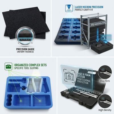Custom Antistatic ESD Foam Insert Pad High Density EVA IXPE Adhesive Backed Liner For Electronics Case Packaging
