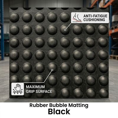 Heavy Duty Commercial Anti Fatigue Rubber Floor Mat Beveled Edge Non Slip Bubble Top Workstation Kitchen Use