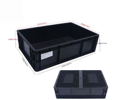 600×400×148mm ESD Plastic Bin Turnover Box Injection Molded Storage Container