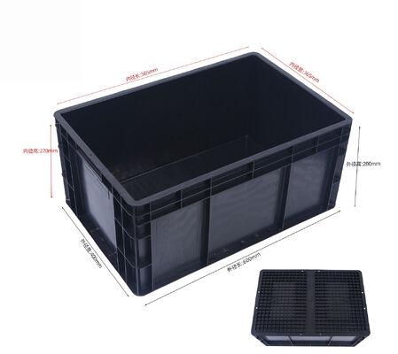 Industrial 600×400×340mm Antistatic ESD Plastic Bin Turnover Box Injection Molded Storage Container