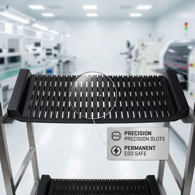 Adjustable Height ESD PCB Storage Trolley for SMT Circuit Board Handling