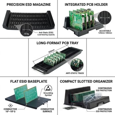Anti-Static Adjustable ESD PCB Rack Trolley for SMT Workshop Circuit Board Storage