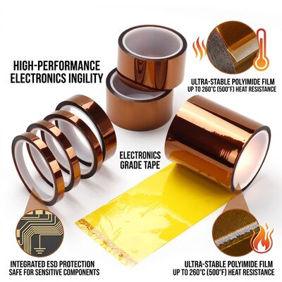 Anti-Static High-Temperature Polyimide Kapton Tape for ESD Safe Board Insulation