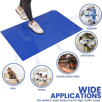 Blue Tacky Mat Cleanroom Sticky Mat | Disposable Adhesive Floor Mat for Dust Control