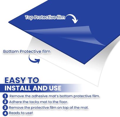 Blue Tacky Mat Cleanroom Sticky Mat | Disposable Adhesive Floor Mat for Dust Control