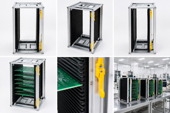 Gear Track Adjustment ESD PCB Magazine Rack Anti static SMT PCB Storage Rack
