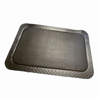 Industrial Two-Layer PVC Anti-Fatigue Mat with Diamond Plate Surface and Yellow Safety Edges