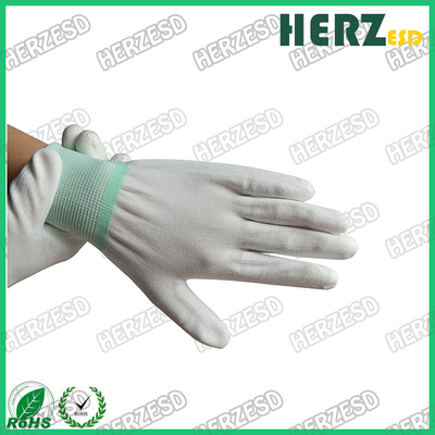 Electronic Workshop ESD Safe Gloves, Anti Static Work Gloves PU Finger Tip Coating