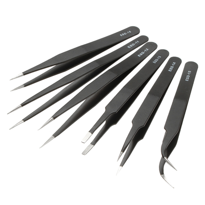 Stainless Steel ESD Tweezer Anti Static For Cleanroom Assembly Tools